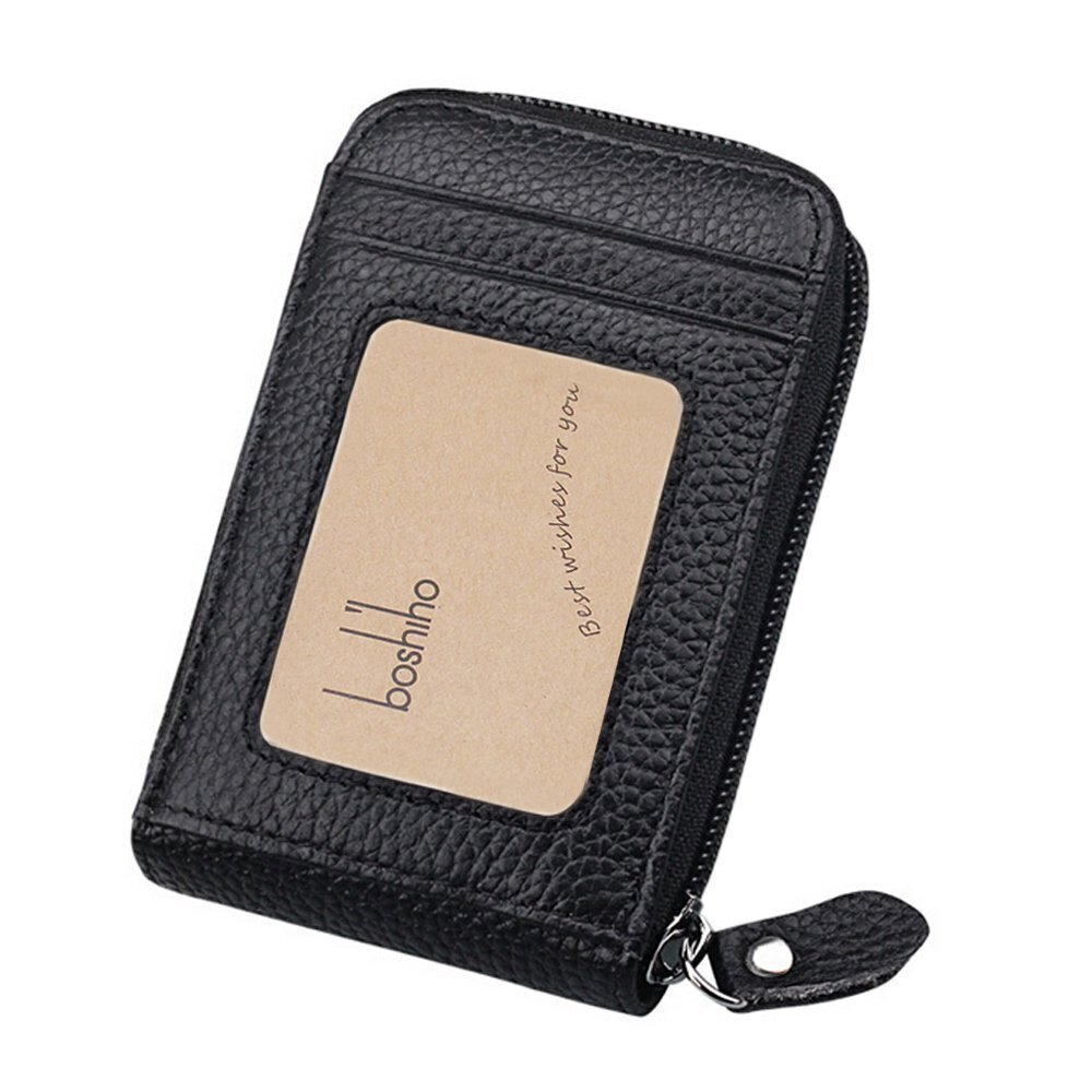 2258 RFID Blocking Card Holder Leather Credit Card Case Organizer Compact